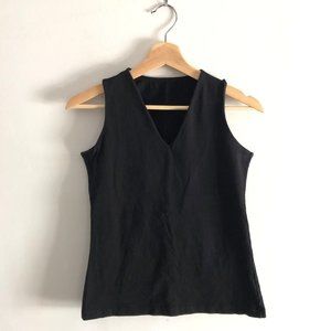Boutique athletic top black vneck cotton tank